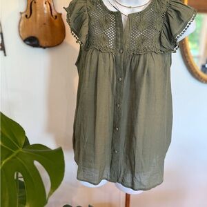 Nanette Lepore Olive Green Women's Top, Small, #28